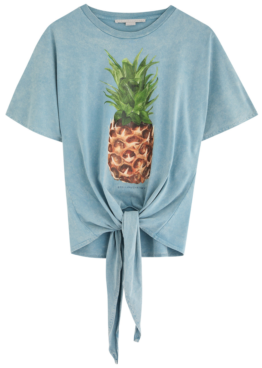 STELLA MCCARTNEY Pineapple-print faded cotton T-shirt