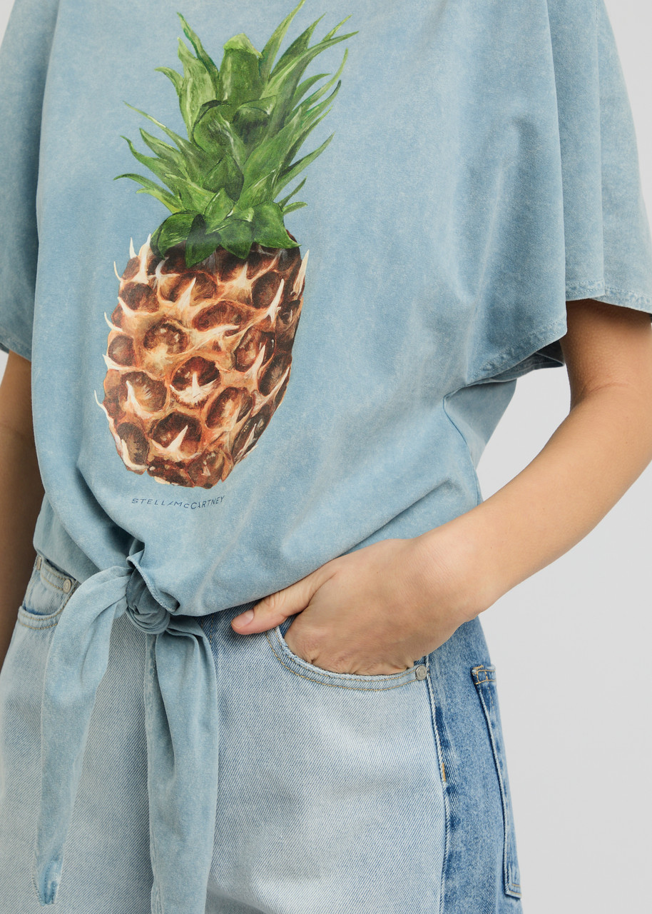 Tシャツ・カットソー STELLA MCCARTNEY PINEAPPLE COTTON T-SHIRT STELLA MCCARTNEY Pineapple-print faded cotton T-shirt
