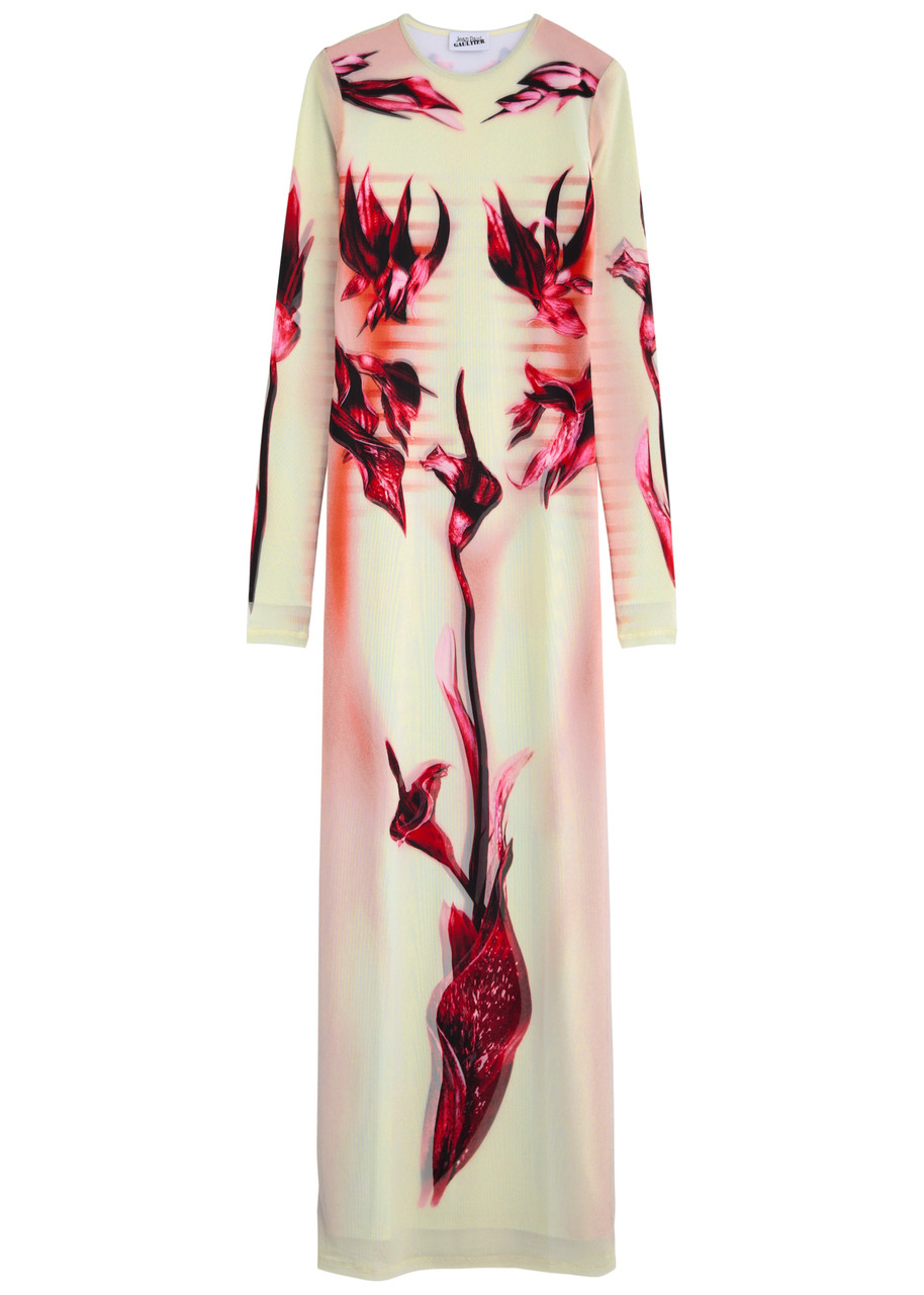JEAN PAUL GAULTIER Printed stretch-tulle maxi dress | Harvey JEAN PAUL GAULTIER Printed stretch-tulle maxi dress | Harvey