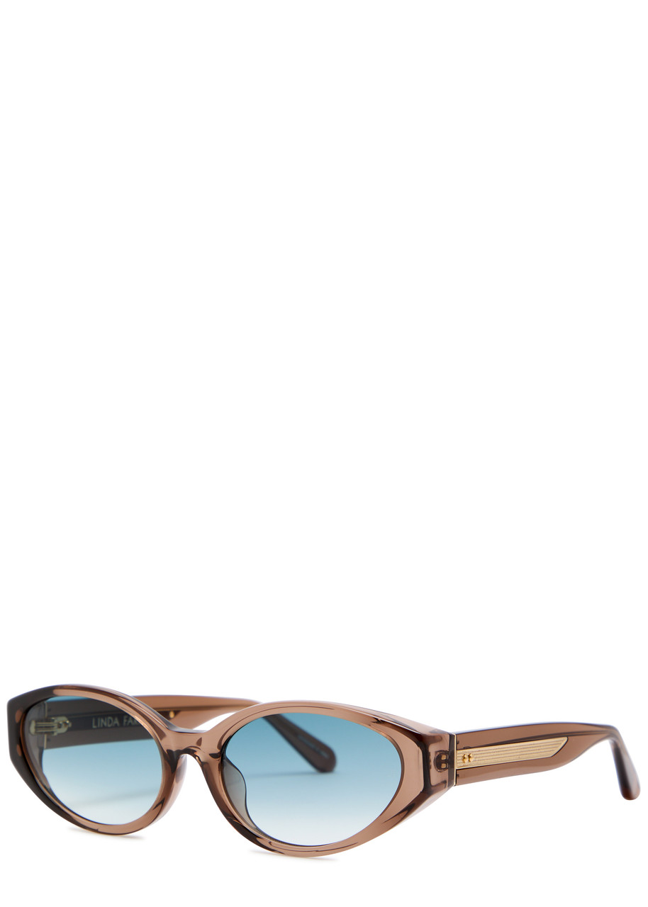 LINDA FARROW LUXE Oval-frame sunglasses | Harvey Nichols