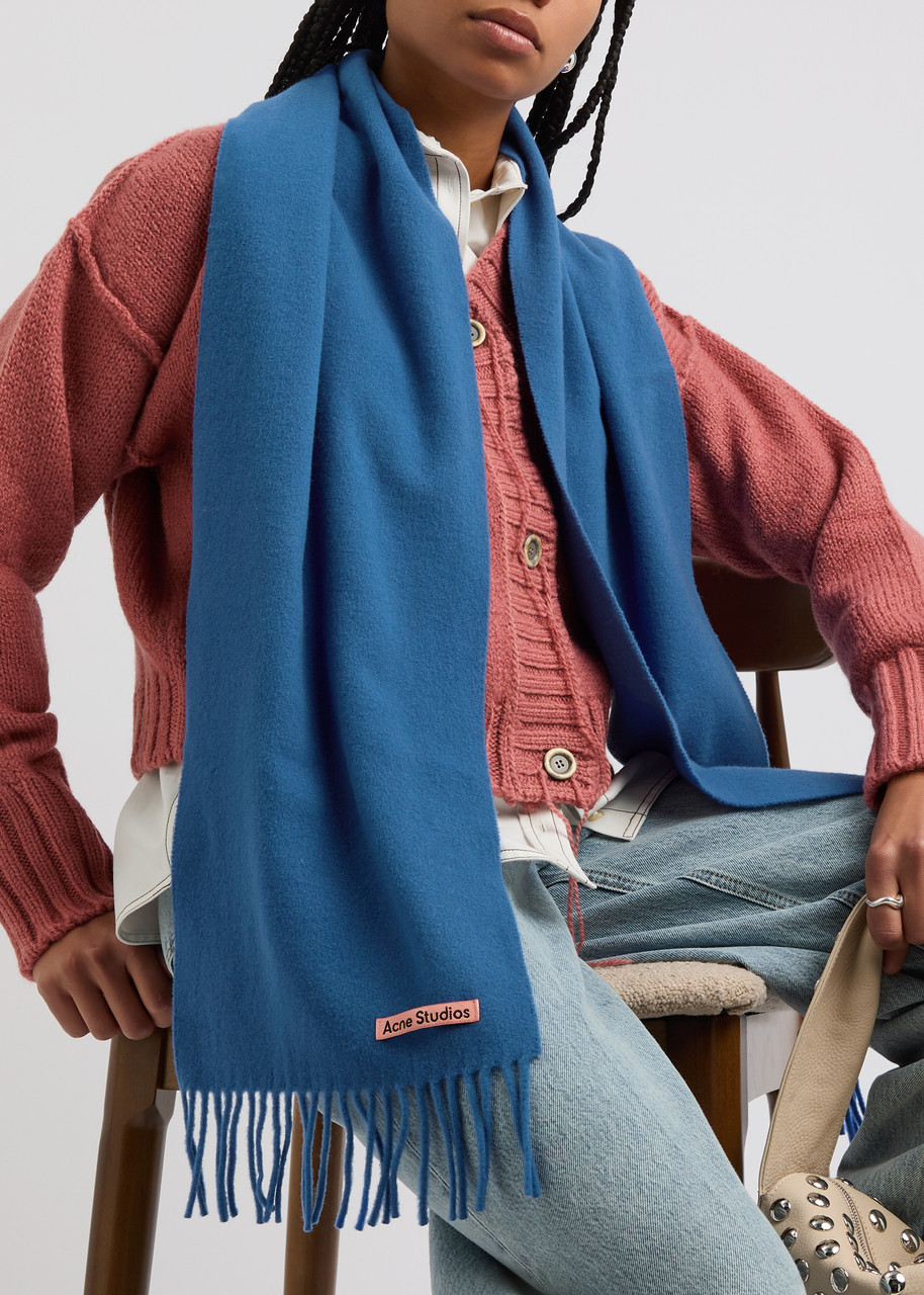 Knitted Scarf Acne Scarf Blue Acne Studios Stripe Alpaca Blend