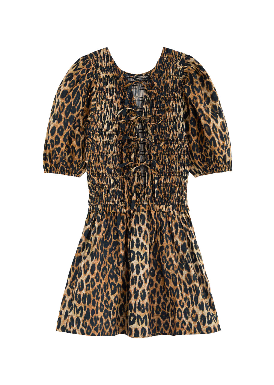 DAMSON MADDER Bluebelle reversible leopard-print cotton mini dress
