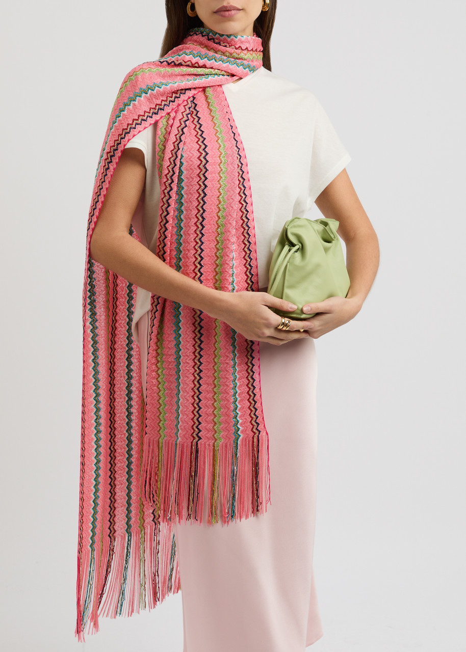 MISSONI Zigzag-intarsia fine-knit scarf Harvey Nichols
