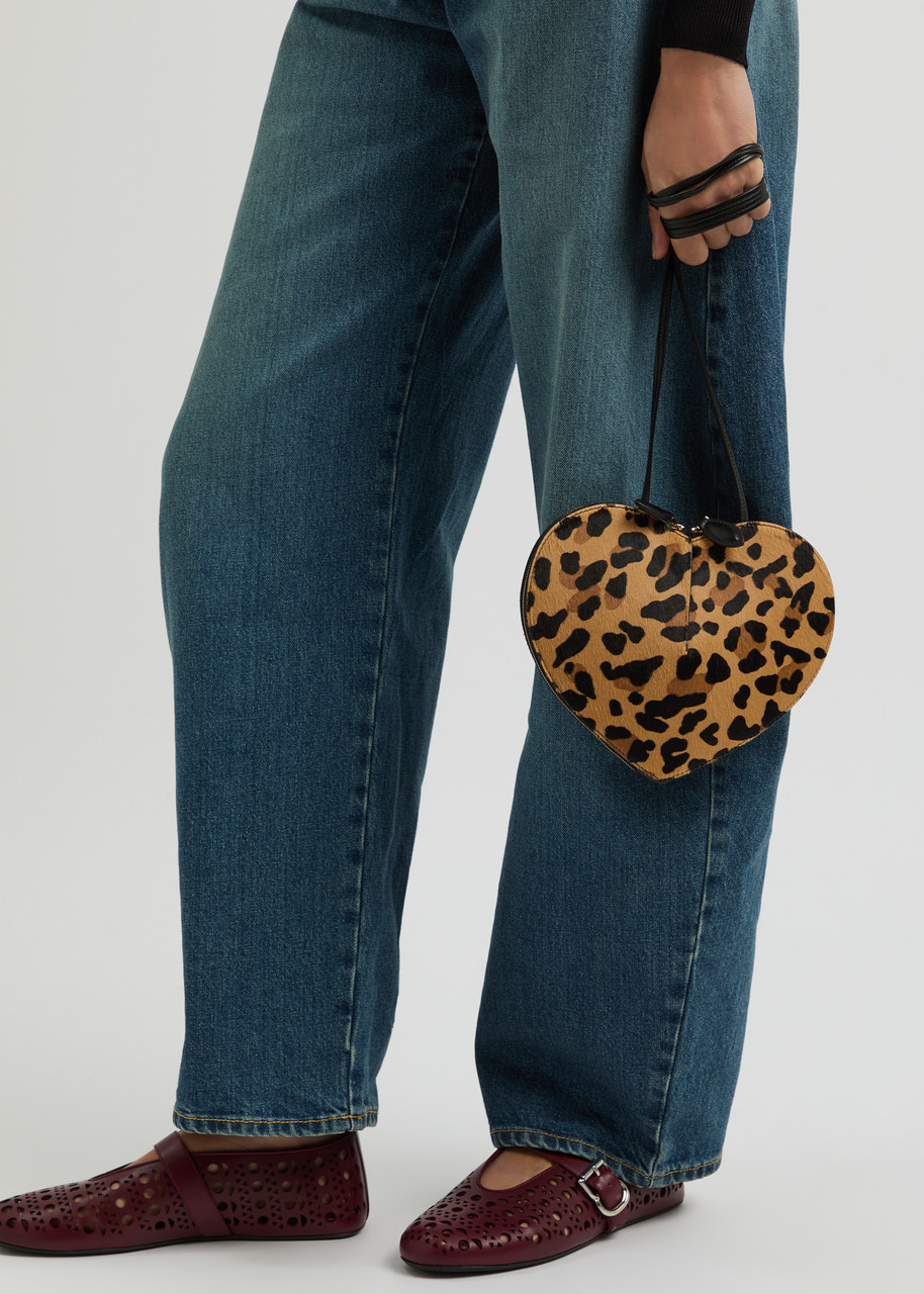 ALAÏA Le Coeur leopard-print calf hair crossbody bag ALAÏA Le Coeur leopard-print calf hair crossbody bag