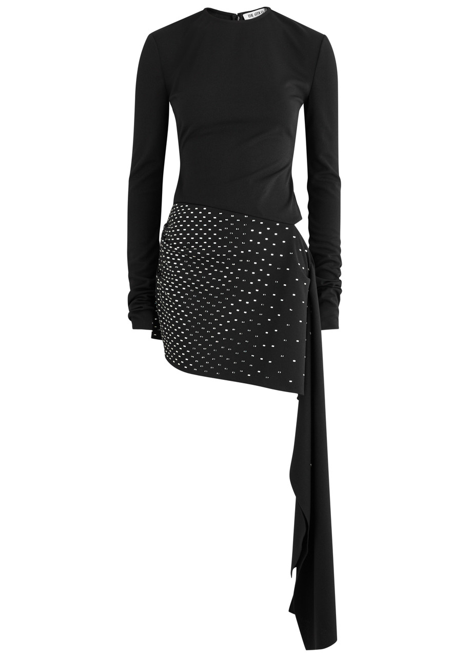 THE ATTICO Crystal-embellished draped mini dress | Harvey