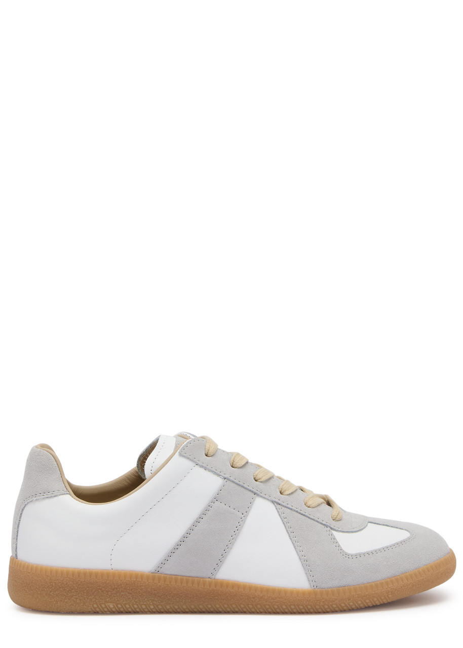MAISON MARGIELA Replica panelled leather sneakers | Harvey Nichols