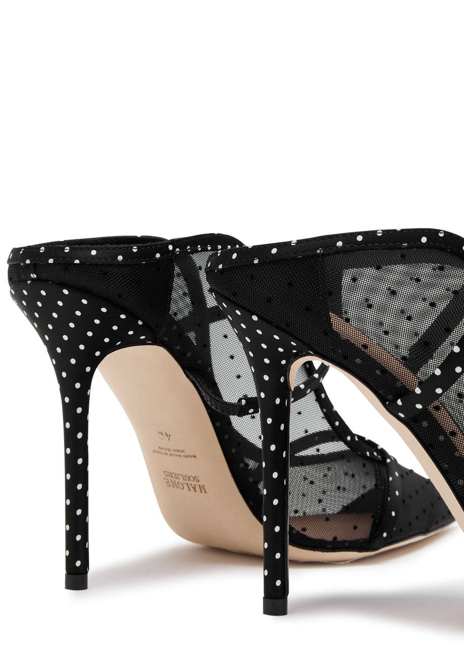 MALONE SOULIERS Maureen 100 polka-dot mesh mules | Harvey MALONE SOULIERS Maureen 100 polka-dot mesh mules | Harvey
