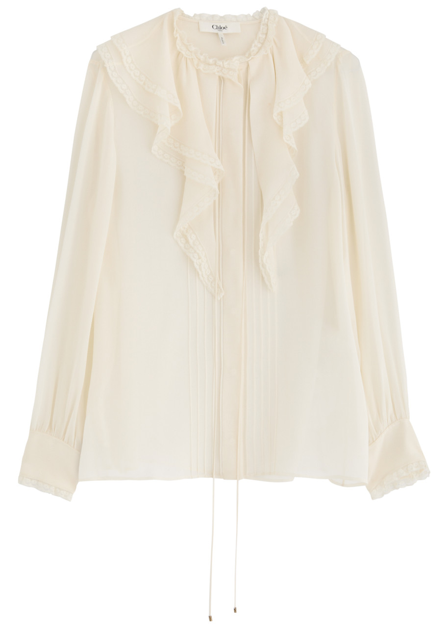 CHLOE Ruffled silk-chiffon blouse Harvey Nichols