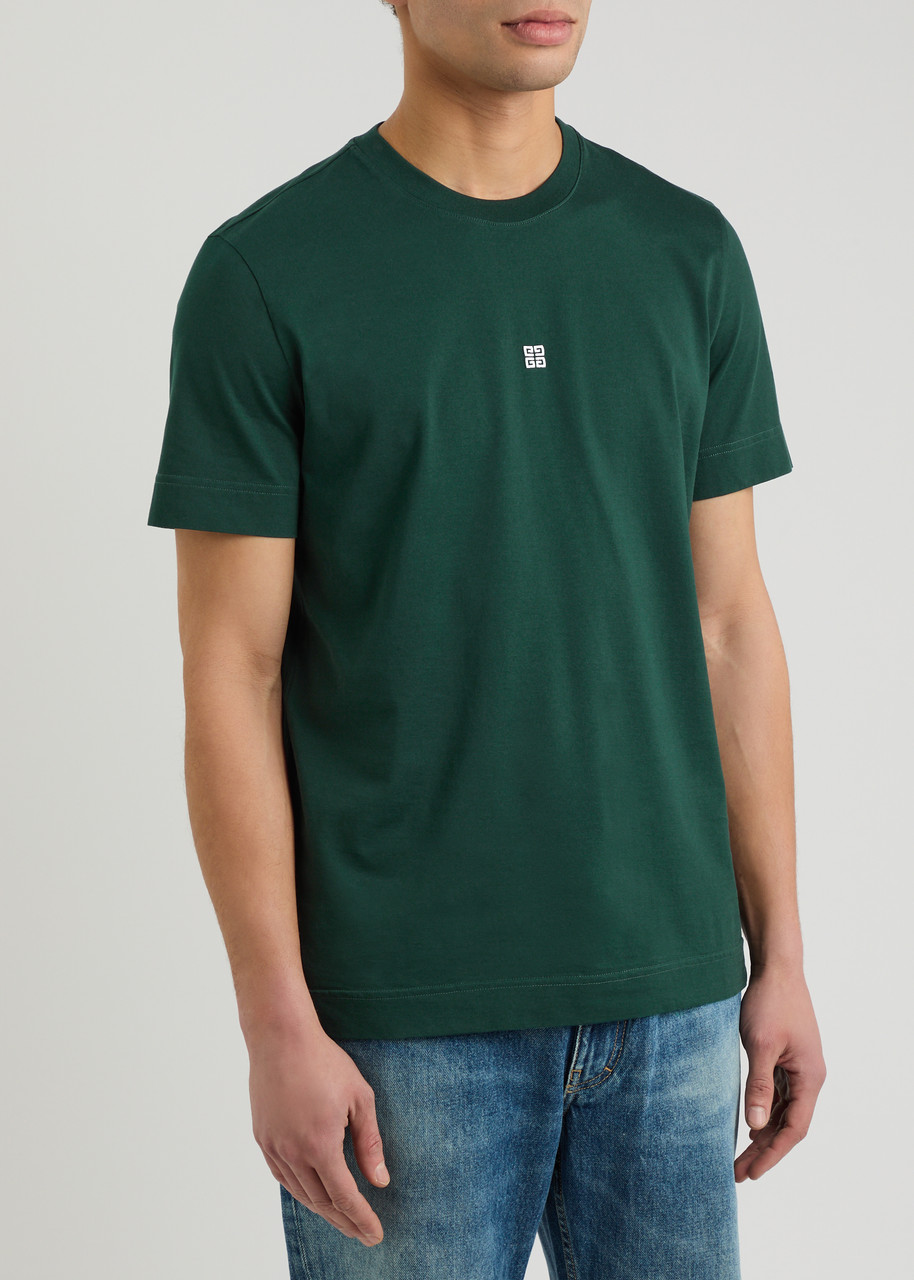 GIVENCHY 4Gモノグラム コットンテリー クロップ Tシャツ GREEN GIVENCHY 4G logo-embroidered cotton T-shirt | Harvey Nichols