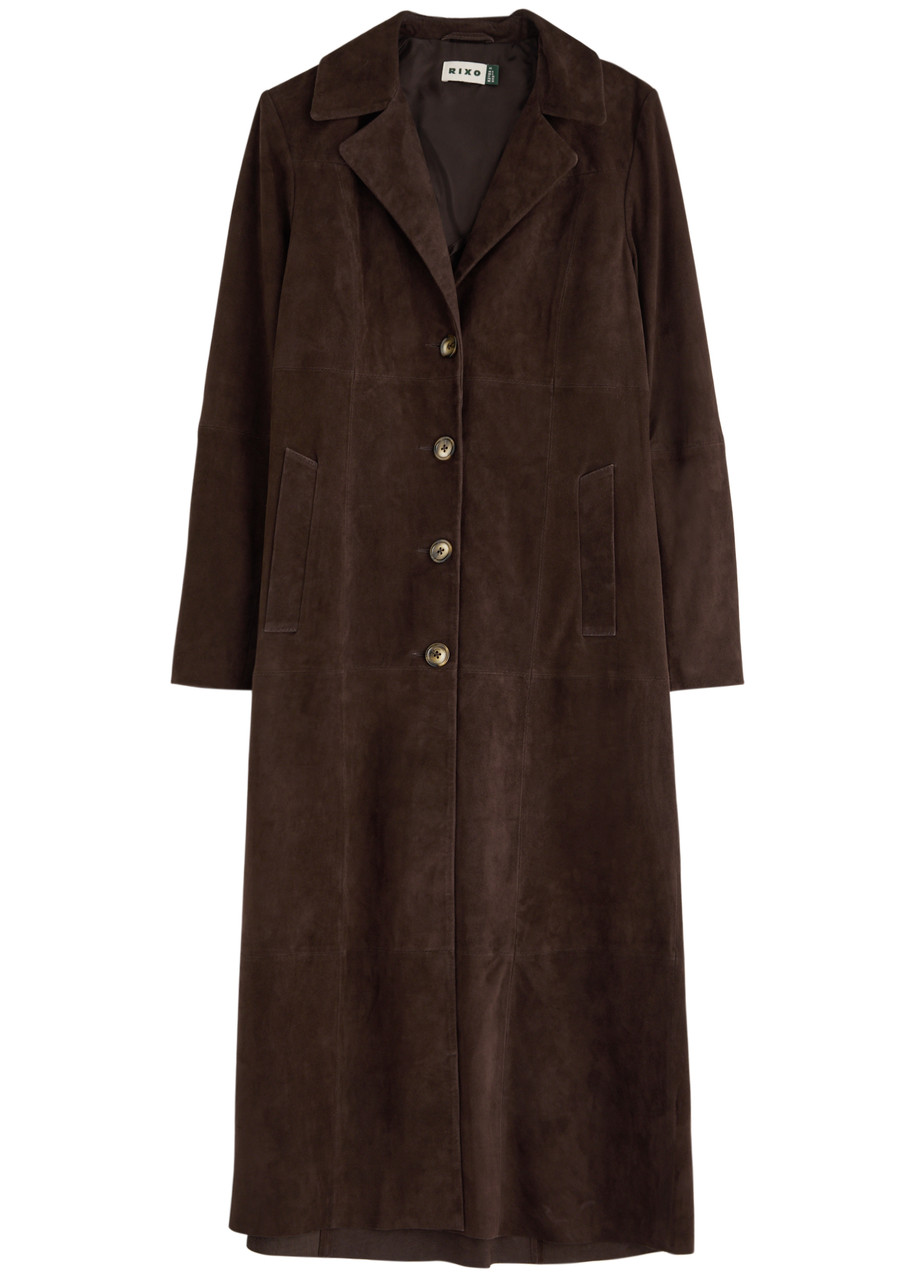 RIXO Astraea suede coat | Harvey Nichols