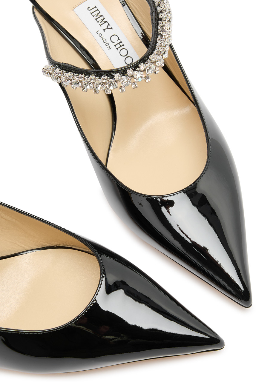 JIMMY CHOO Bing 65 embellished patent leather mules | Harvey Nichols