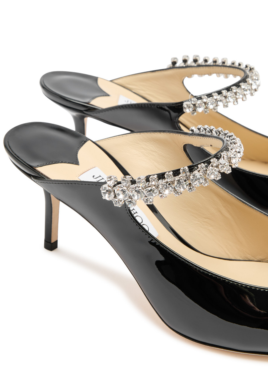 JIMMY CHOO Bing 65 embellished patent leather mules | Harvey Nichols
