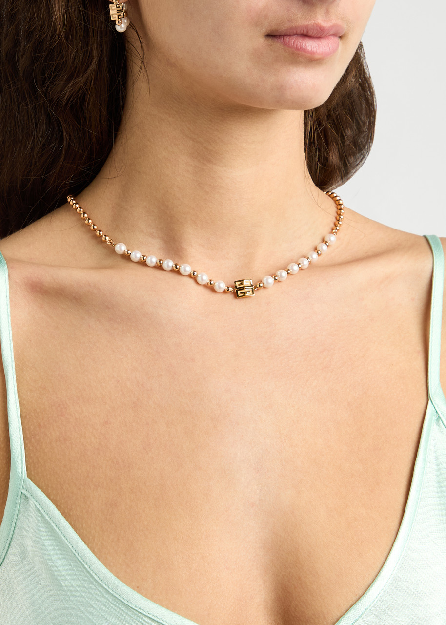 GIVENCHY 4G faux pearl-embellished necklace | Harvey Nichols
