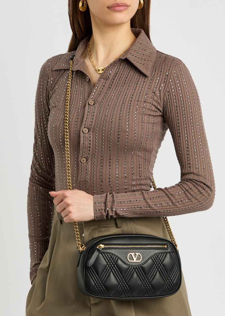 VALENTINO GARAVANI Quiltie 67 leather camera bag | Harvey