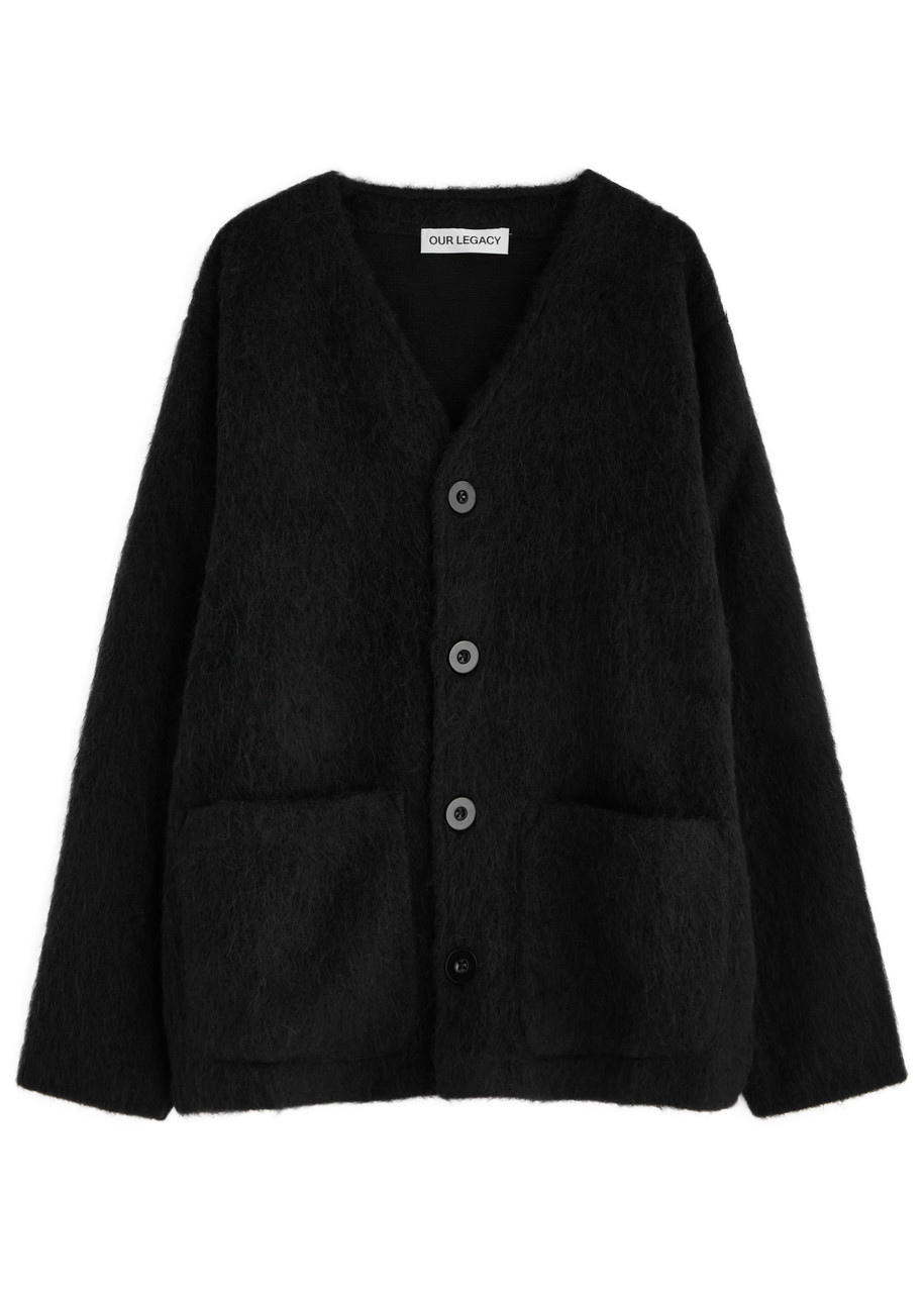 BLACK BY MOUSSY wool compact cardigan LONG SLEEVE COMPACT