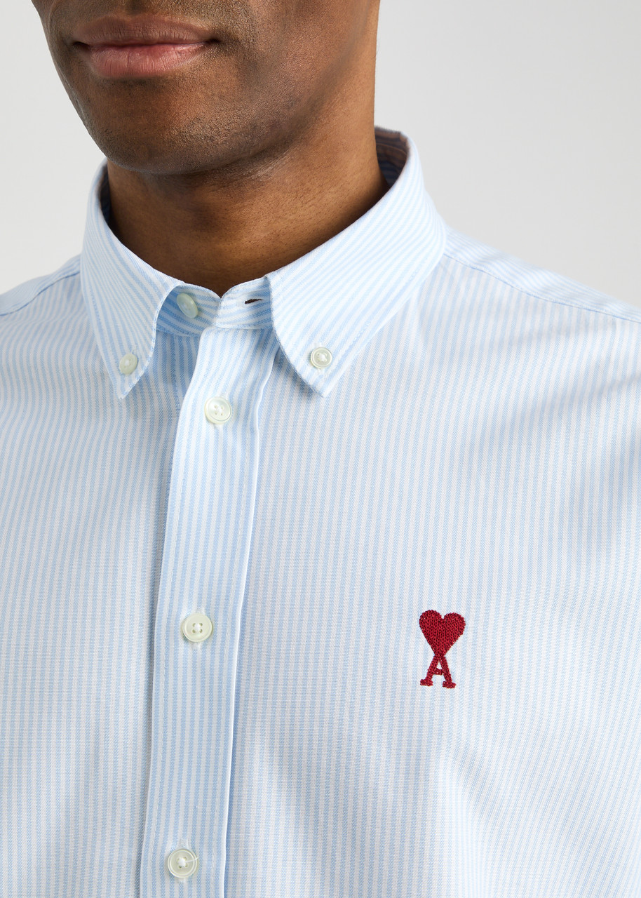 AMI PARIS Logo striped cotton shirt | Harvey Nichols