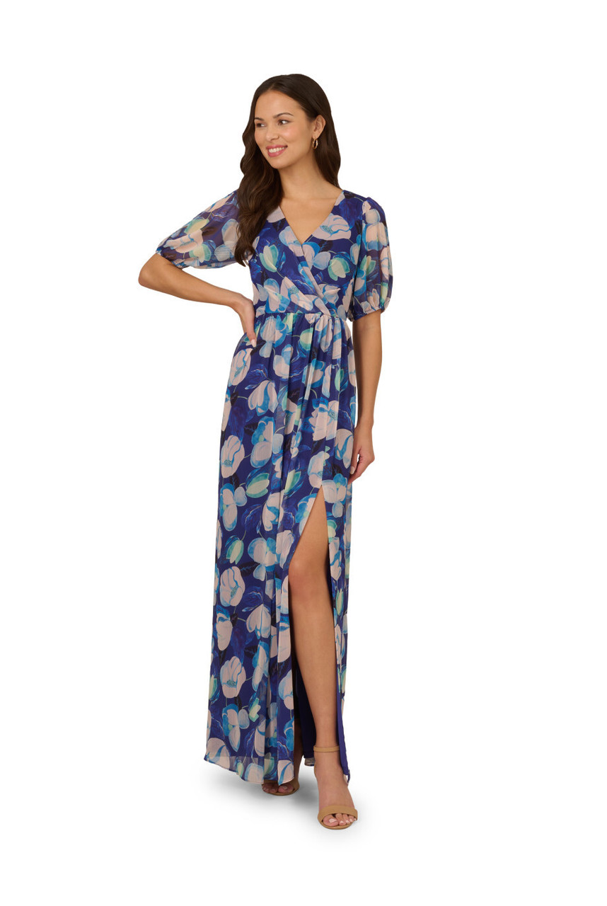 【海外限定】AdriannaPapell ドレス☆Floral Crinkle Chiffon Dr Adrianna Papell Floral Crinkle Chiffon Gown | Nordstrom