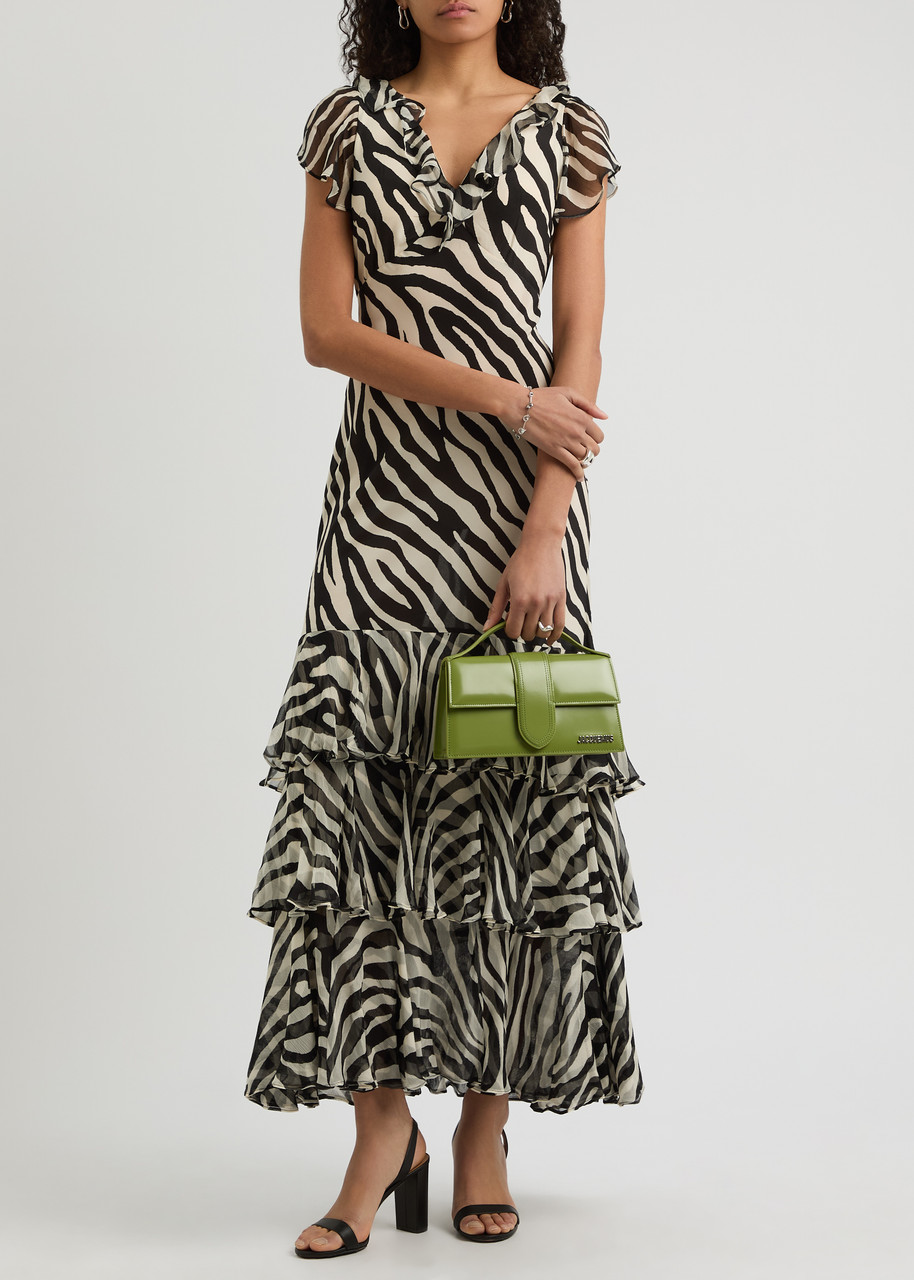 rixo amelle silk maxi dress RIXO Amelle Silk Ruffle Antelope Maxi Dress