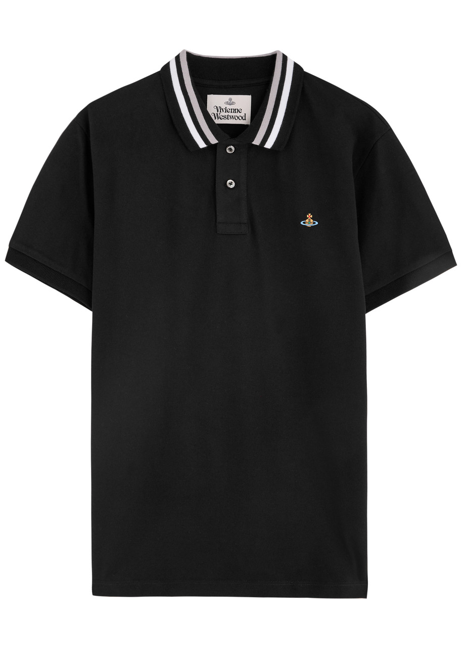 VIVIENNE WESTWOOD Orb-embroidered piqué cotton polo shirt | Harvey
