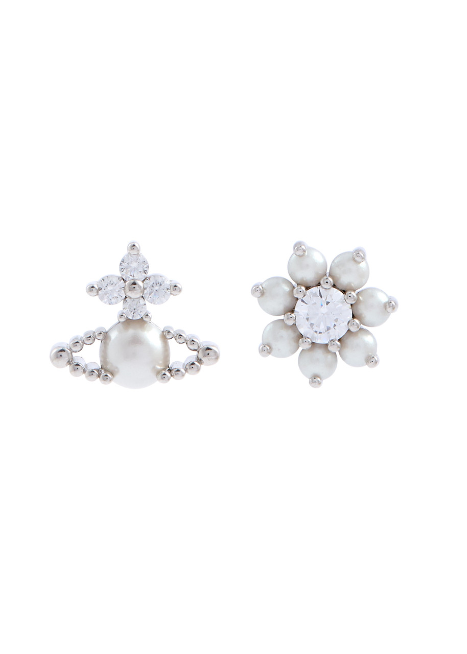 ★Vivienne Westwood★ Vivienne Westwood Women's Agnes Pearl VIVIENNE WESTWOOD Agnes mismatched faux pearl stud earrings