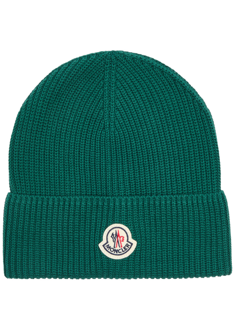 MONCLER Logo ribbed cotton beanie | Harvey Nichols