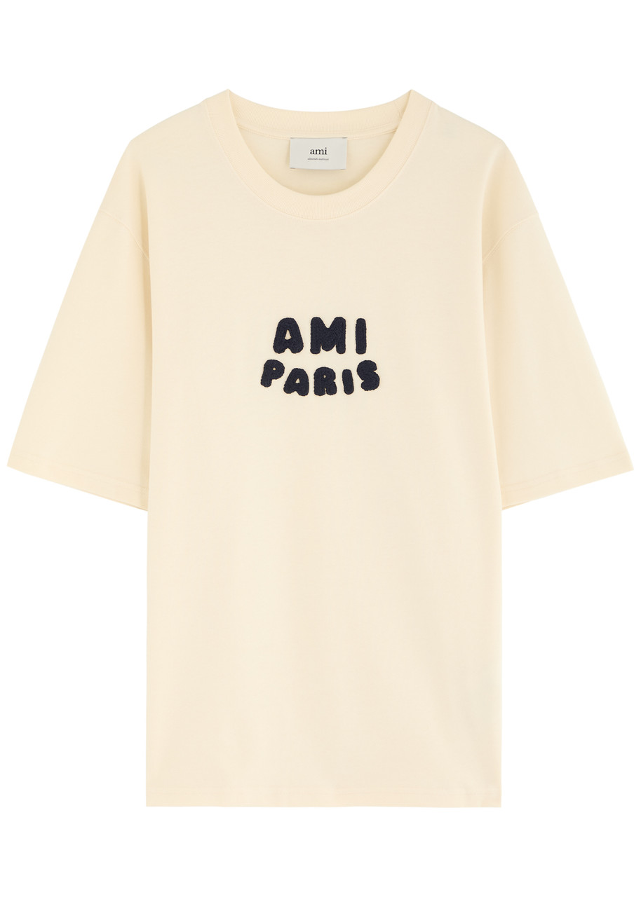 AMI PARIS Logo-appliqué cotton T-shirt | Harvey Nichols