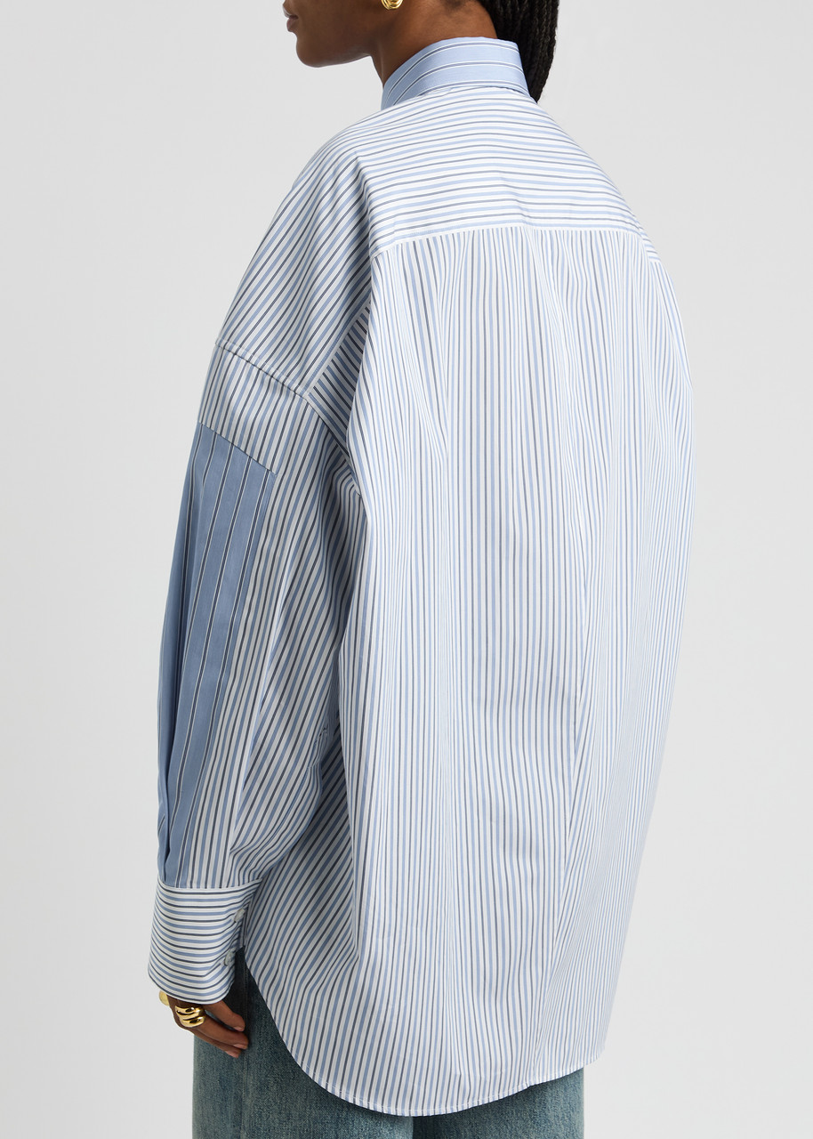STELLA MCCARTNEY Panelled striped cotton-poplin shirt | Harvey Nichols