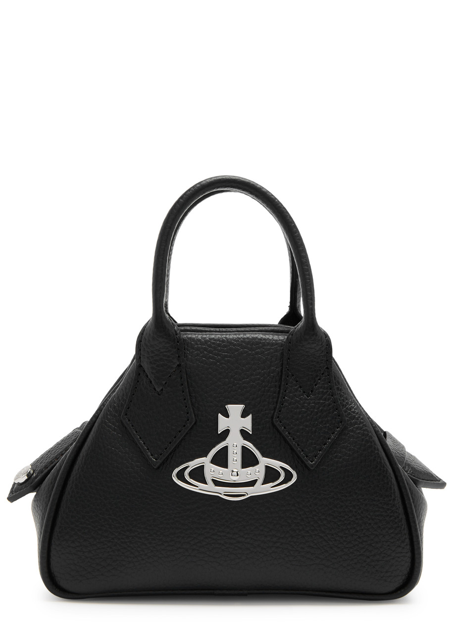 ヴィヴィアン黒ミニバッグ VIVIENNE WESTWOOD Yasmine mini faux leather top handle bag