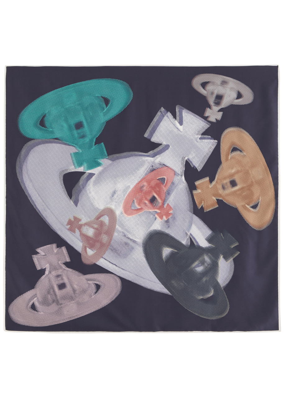 VIVIENNE WESTWOOD Halftone Orbs printed silk-satin scarf | Harvey