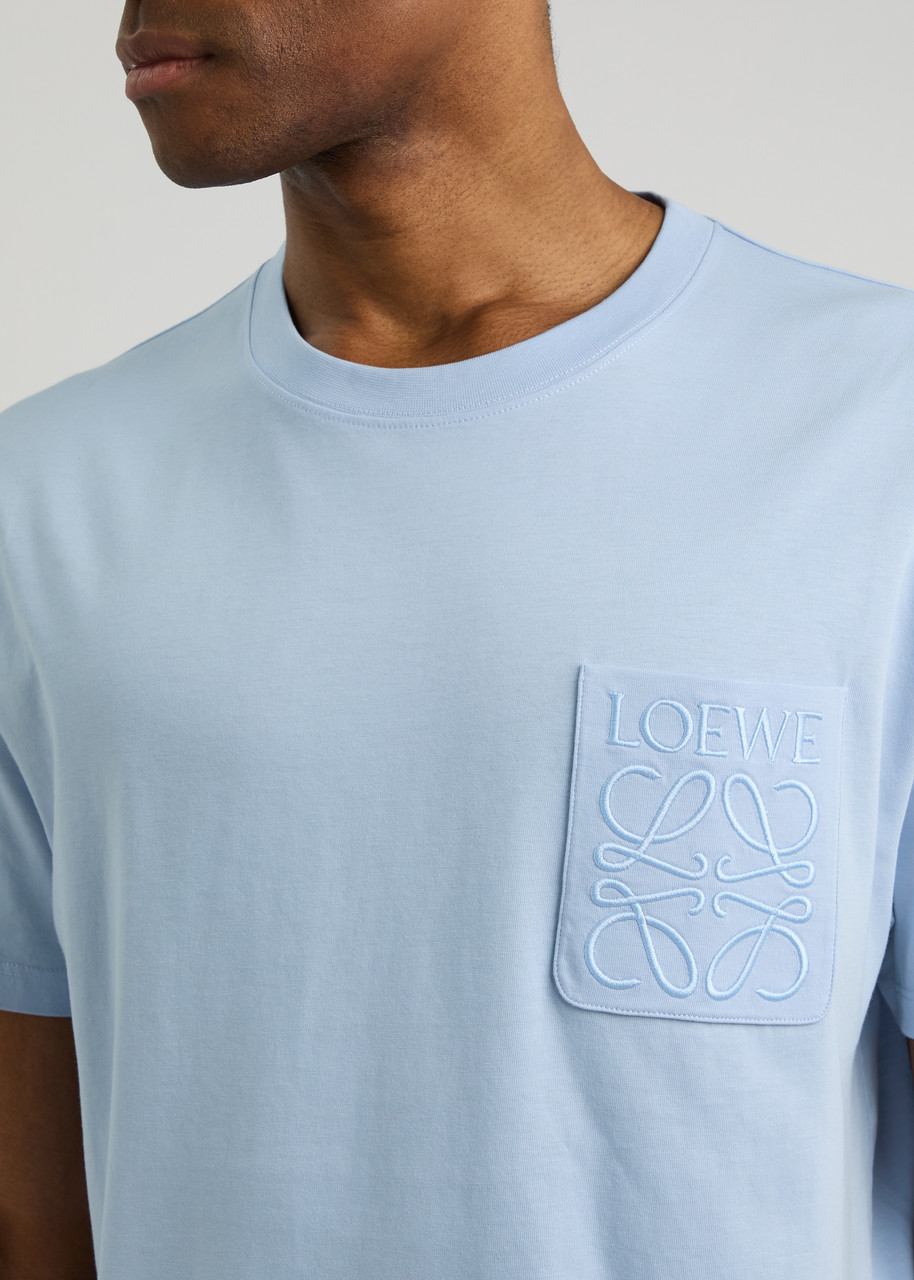 LOEWE ロゴデザイン Tシャツ ライトブルー Relaxed fit T-shirt in cotton Blue - LOEWE
