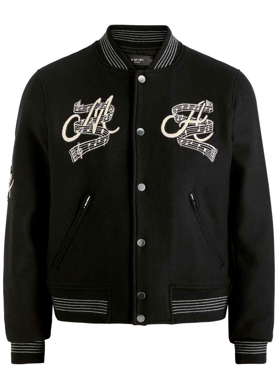 AMIRI Hollywood Music Club wool-blend bomber jacket | Harvey AMIRI Hollywood Music Club wool-blend bomber jacket | Harvey