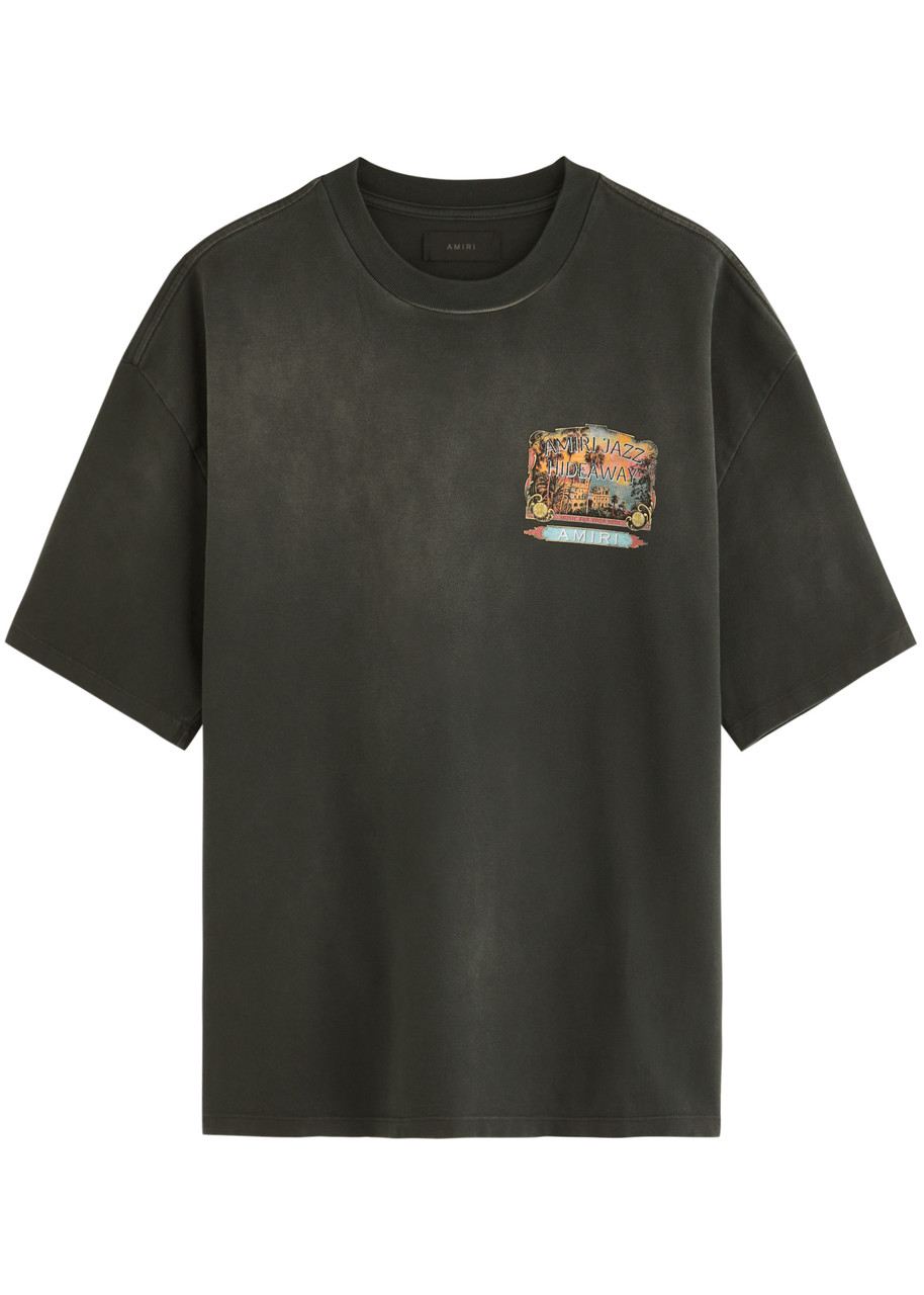 AMIRI Jazz Hideaway logo-print cotton T-shirt | Harvey Nichols AMIRI Jazz Hideaway logo-print cotton T-shirt | Harvey Nichols