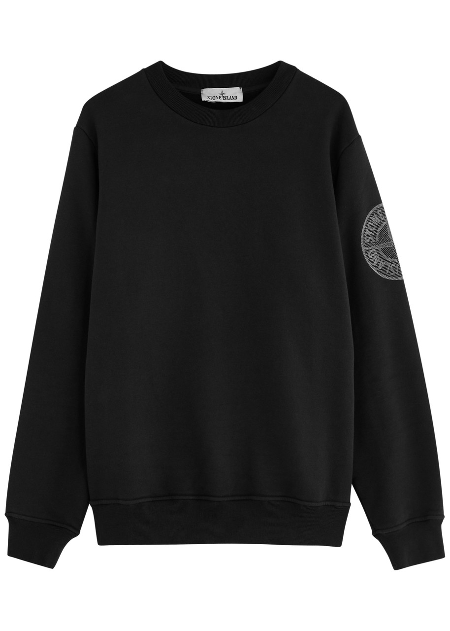 STONE Cotton sweatshirt with logo embroidery ロゴ STONE ISLAND Logo-embroidered cotton sweatshirt | Harvey Nichols