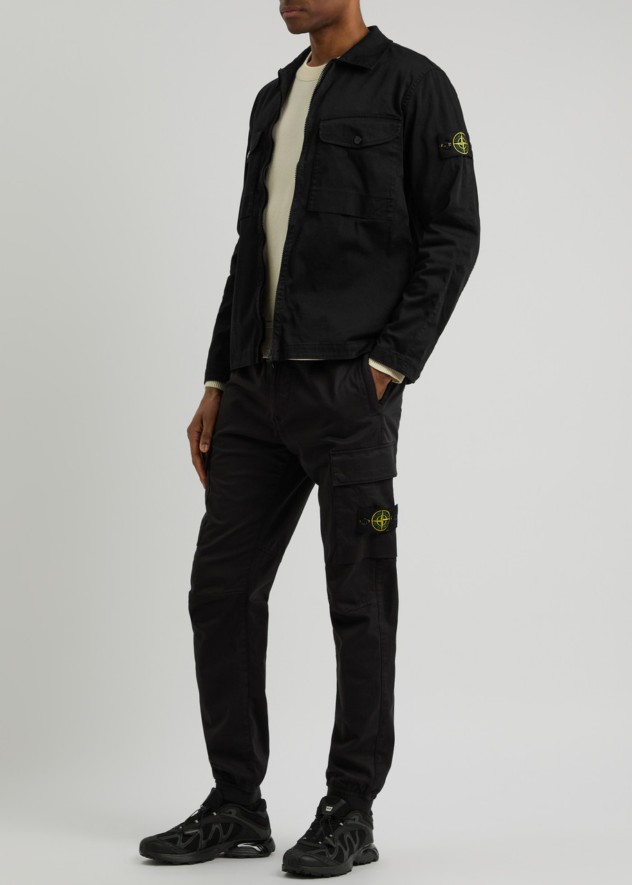 STONE ISLAND Badge stretch-cotton overshirt | Harvey Nichols