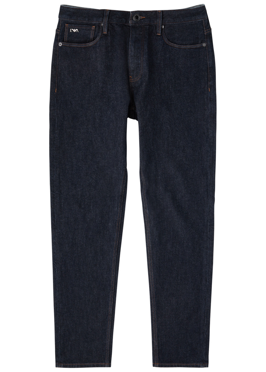 パンツ EMPORIO ARMANI thick stitching denim EMPORIO ARMANI Slim-leg jeans | Harvey Nichols