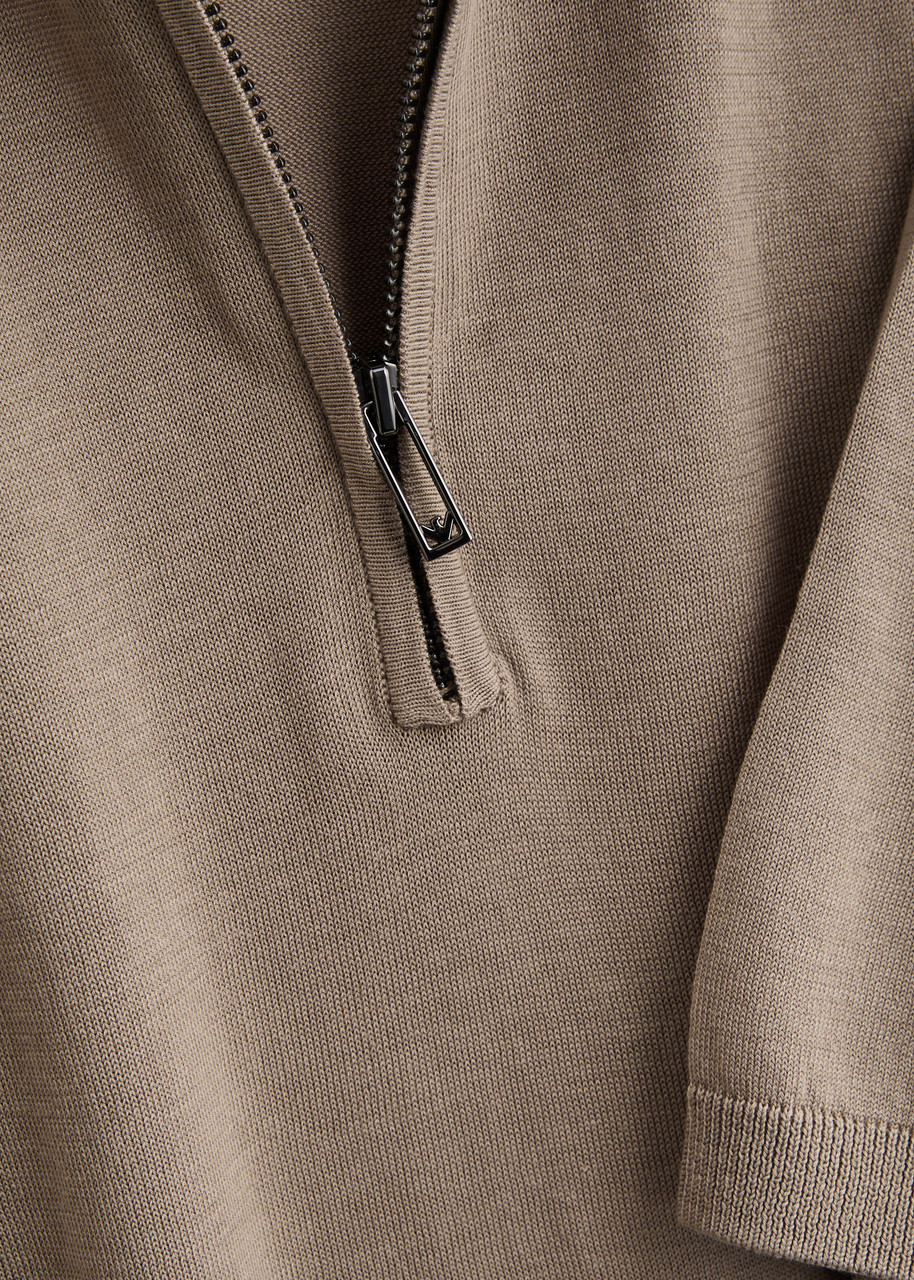 EMPORIO ARMANI Half-zip jersey-knit polo shirt | Harvey Nichols