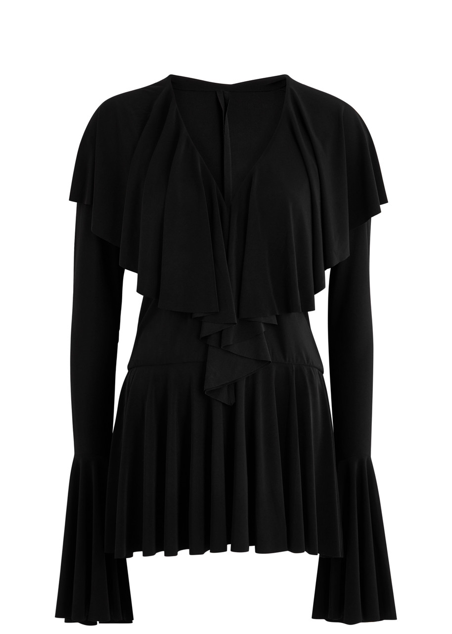 NORMA KAMALI Ruffled jersey mini dress | Harvey Nichols