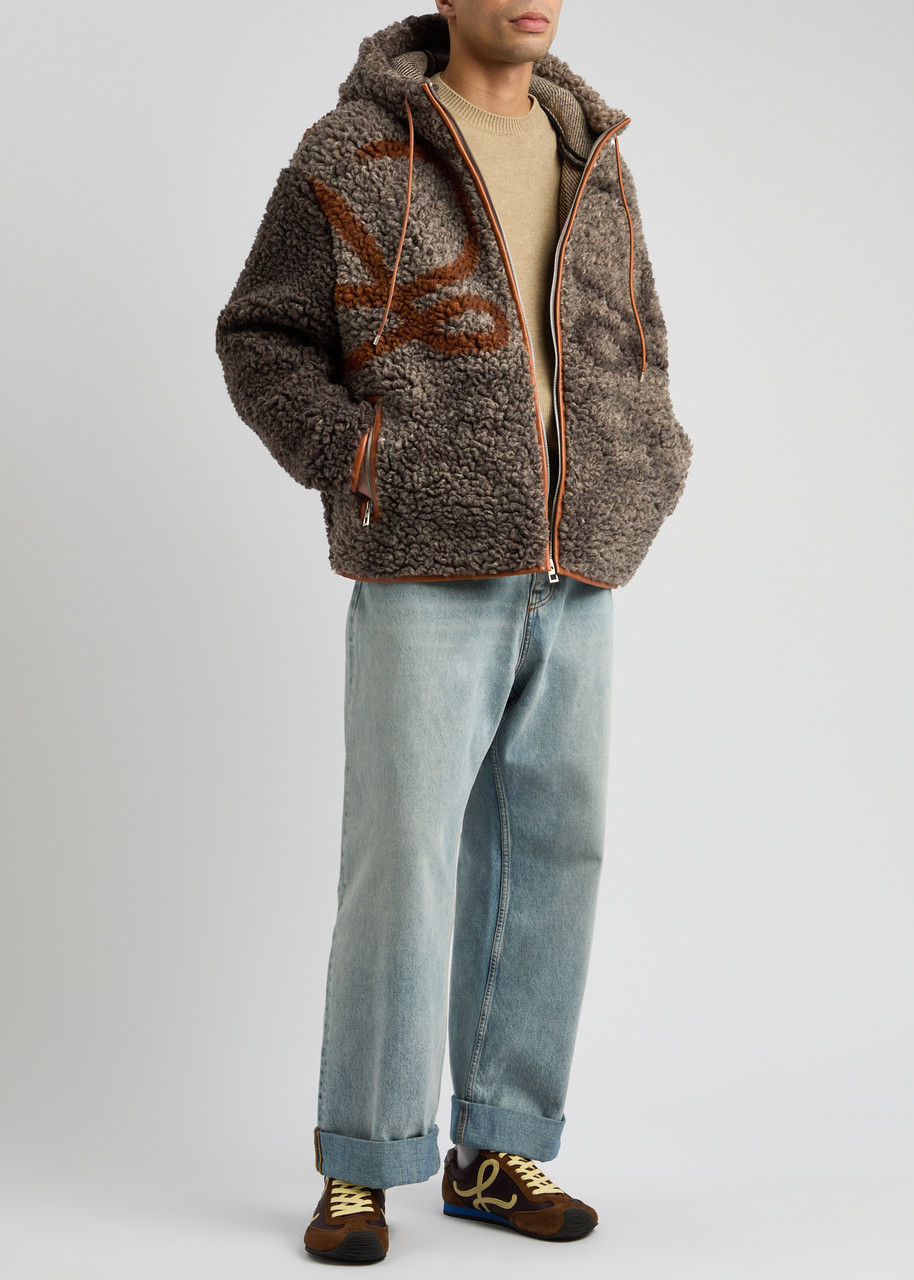 LOEWE Logo-print hooded fleece jacket | Harvey Nichols