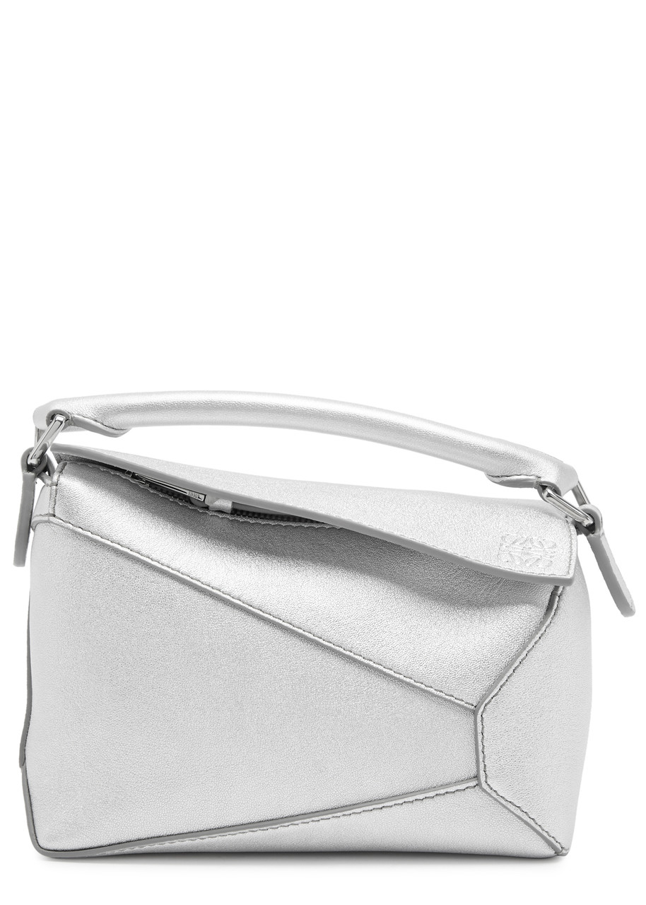 LOEWE Puzzle Edge mini metallic leather cross-body bag | Harvey