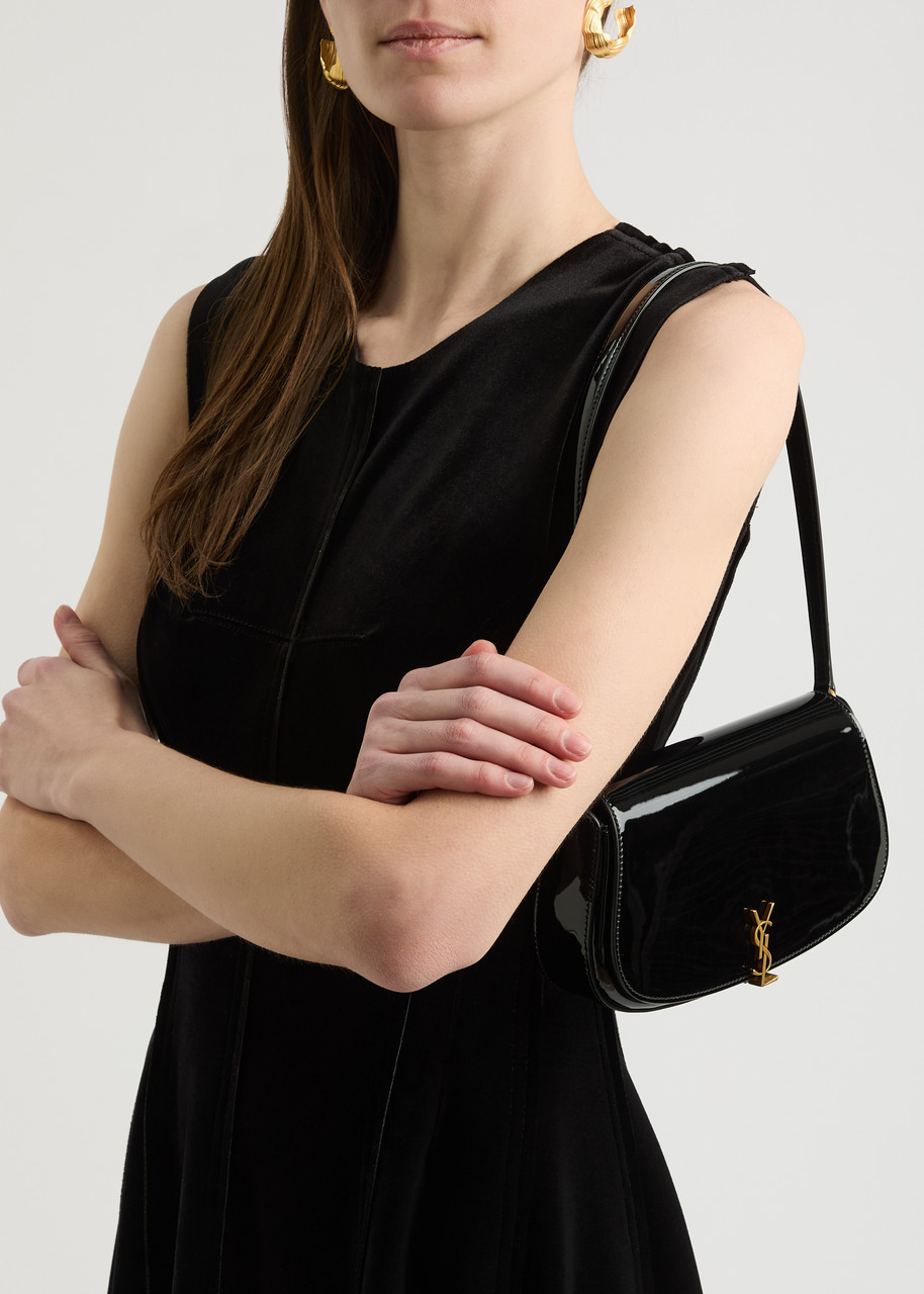 SAINT LAURENT Voltaire mini patent leather shoulder bag Harvey