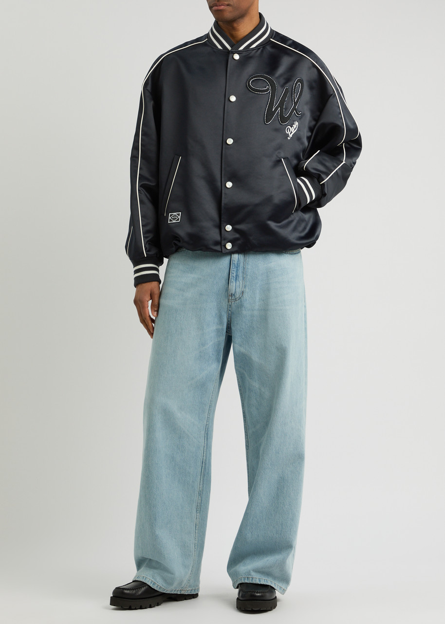 WOOYOUNGMI Logo-appliquéd satin bomber jacket | Harvey Nichols
