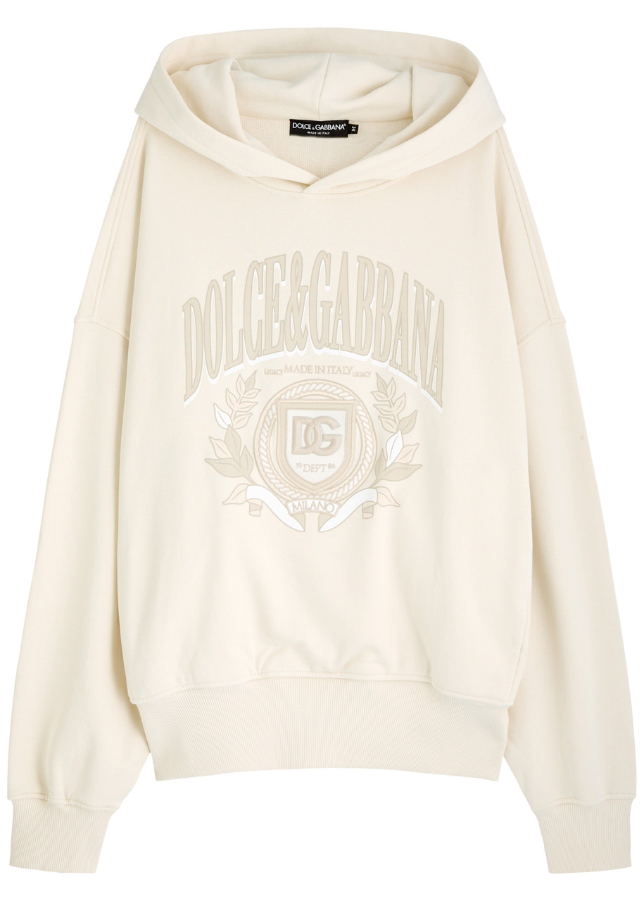 パーカー・フーディ Dolce & Gabbana Embossed Logo Print Cotton Sweatshirt Dolce & Gabbana logo-embossed Hoodie | Black | FARFETCH