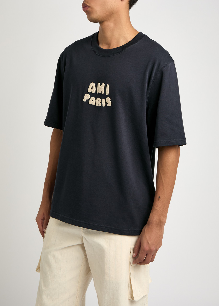 AMI PARIS Logo-appliqué cotton T-shirt | Harvey Nichols