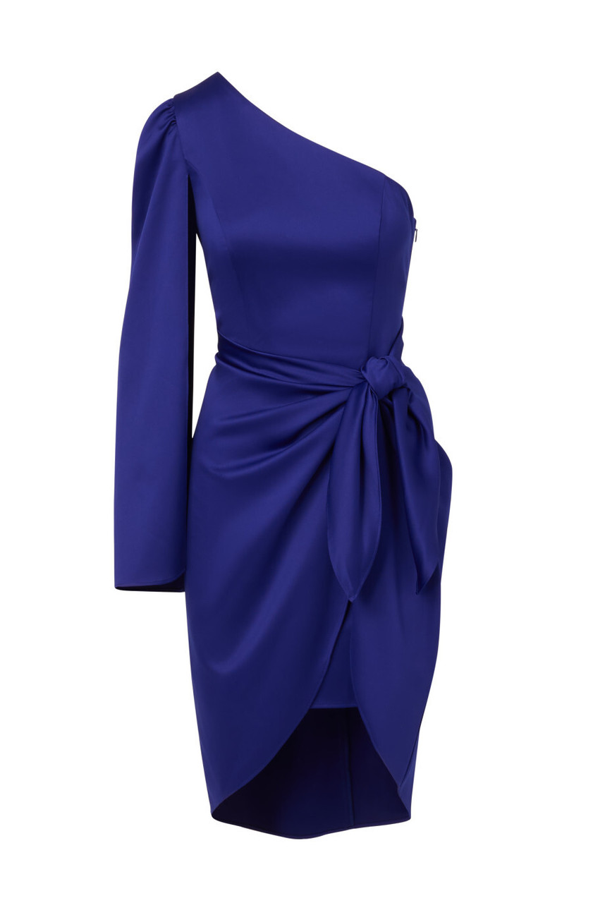 【海外限定】AdriannaPapell ドレス☆Blue Side Knot Draped Dre ADRIANNA PAPELL Side knot draped dress | Harvey Nichols
