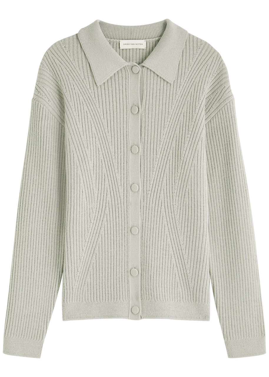 DRIES VAN NOTEN Tossana ribbed-knit cardigan | Harvey Nichols