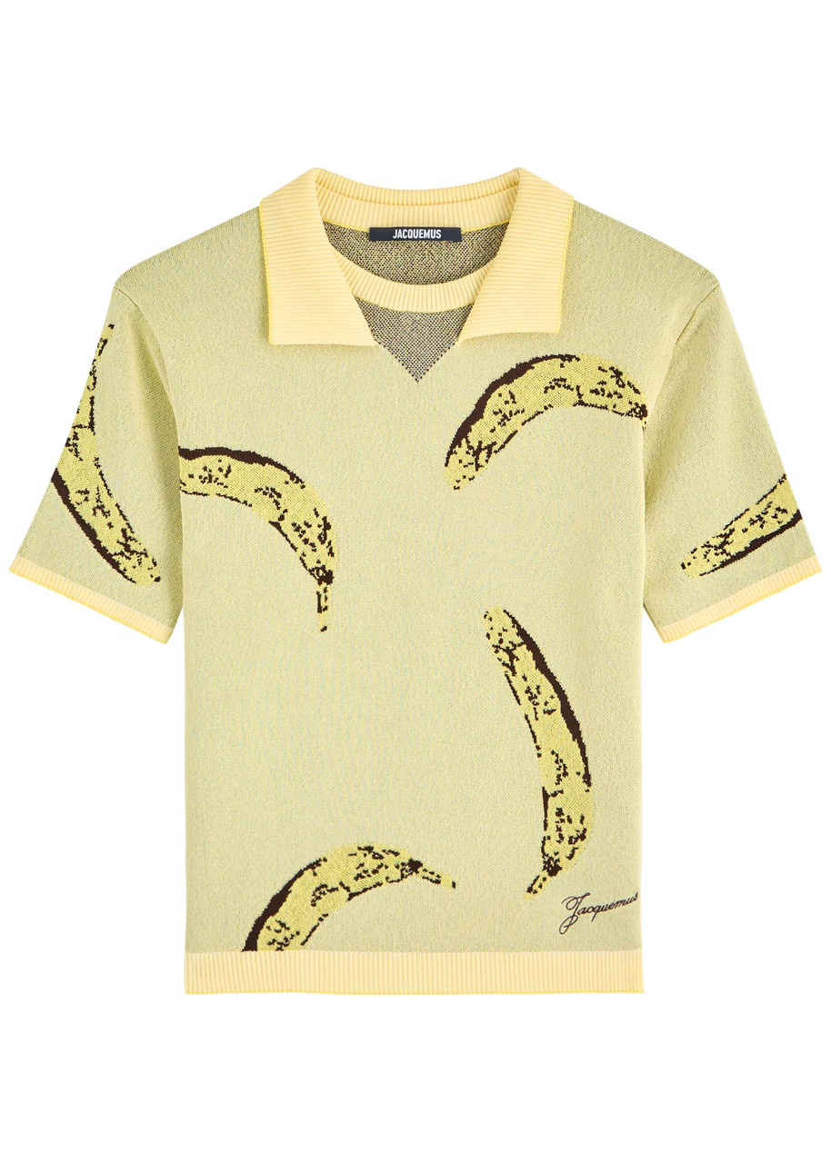 JACQUEMUS Le Polo Marino intarsia knitted polo top | Harvey