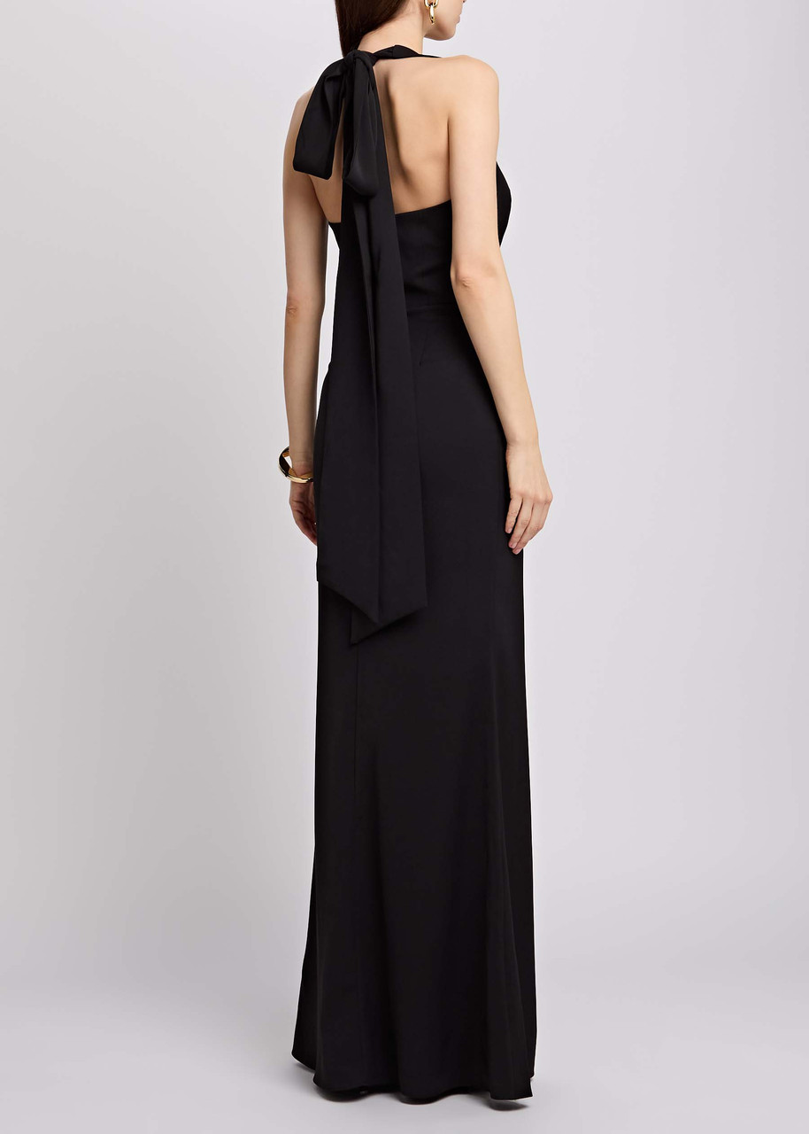 sau lee penelope velvet halter maxi dress Penelope Backless Satin Gown  SAU LEE