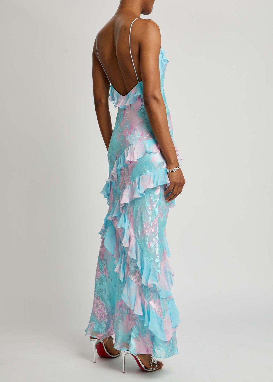 sachin and babi light blue dress Buy the Rialto Floral Ruffle Sleeveless Maxi Dress in Blue main image 0