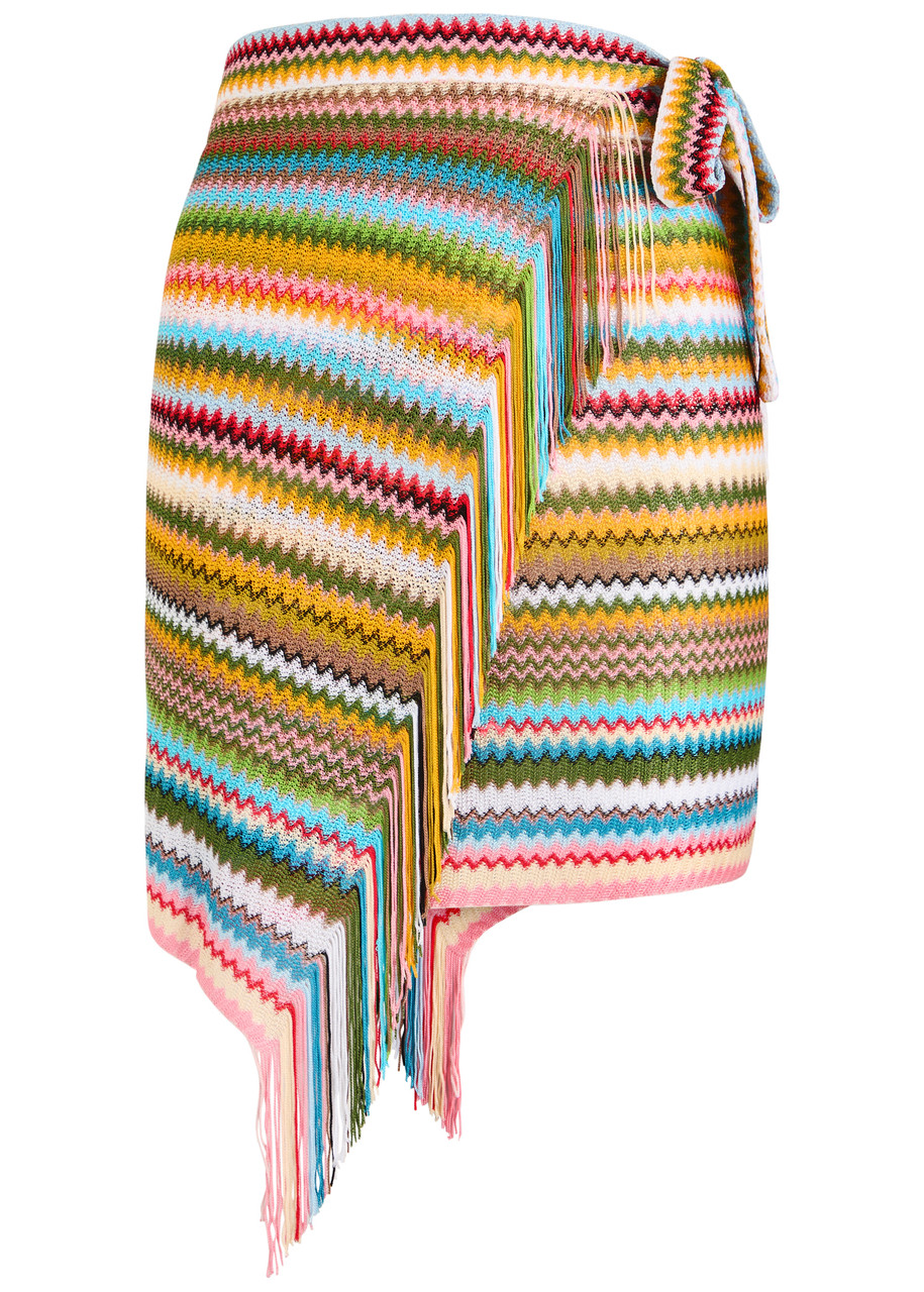 MISSONI Zigzag-intarsia fine-knit sarong | Harvey Nichols