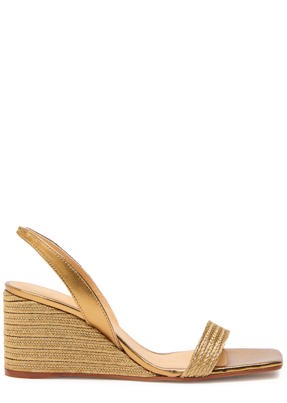 CASTAÑER Barby metallic braided wedge espadrilles | Harvey Nichols